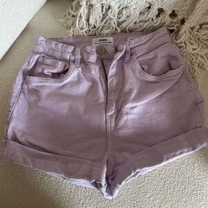 Cotton On Lavender High-Rise Denim Shorts